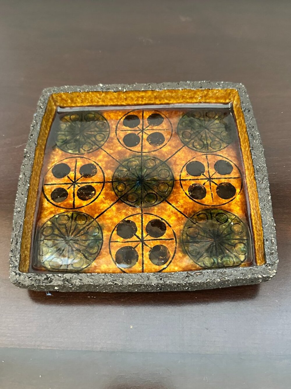 Vintage 60’s THOMAS TOFT 27 Denmark Scandinavian Danish Studio Pottery Tray Dish - Picture 1 of 15